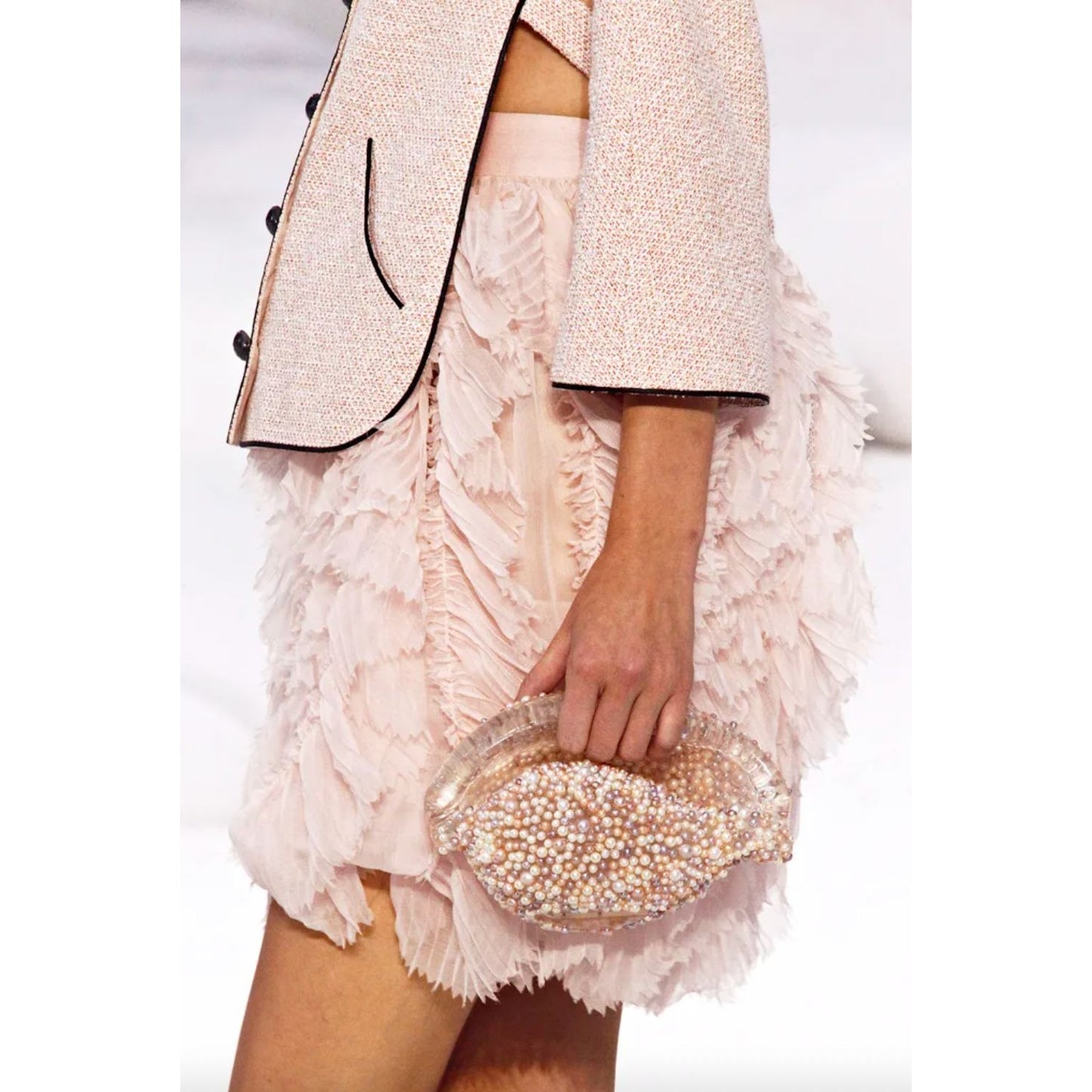 Spring 2012 Pale Pink Tweed Belted Jacket