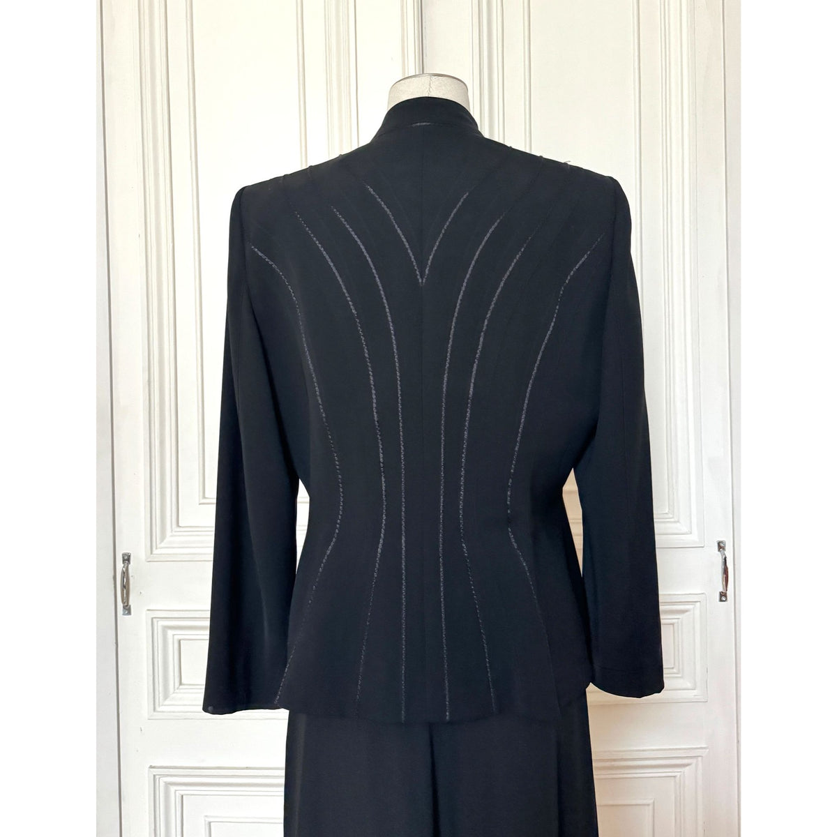 1990s Black Sculptural Collar Blazer Jacket