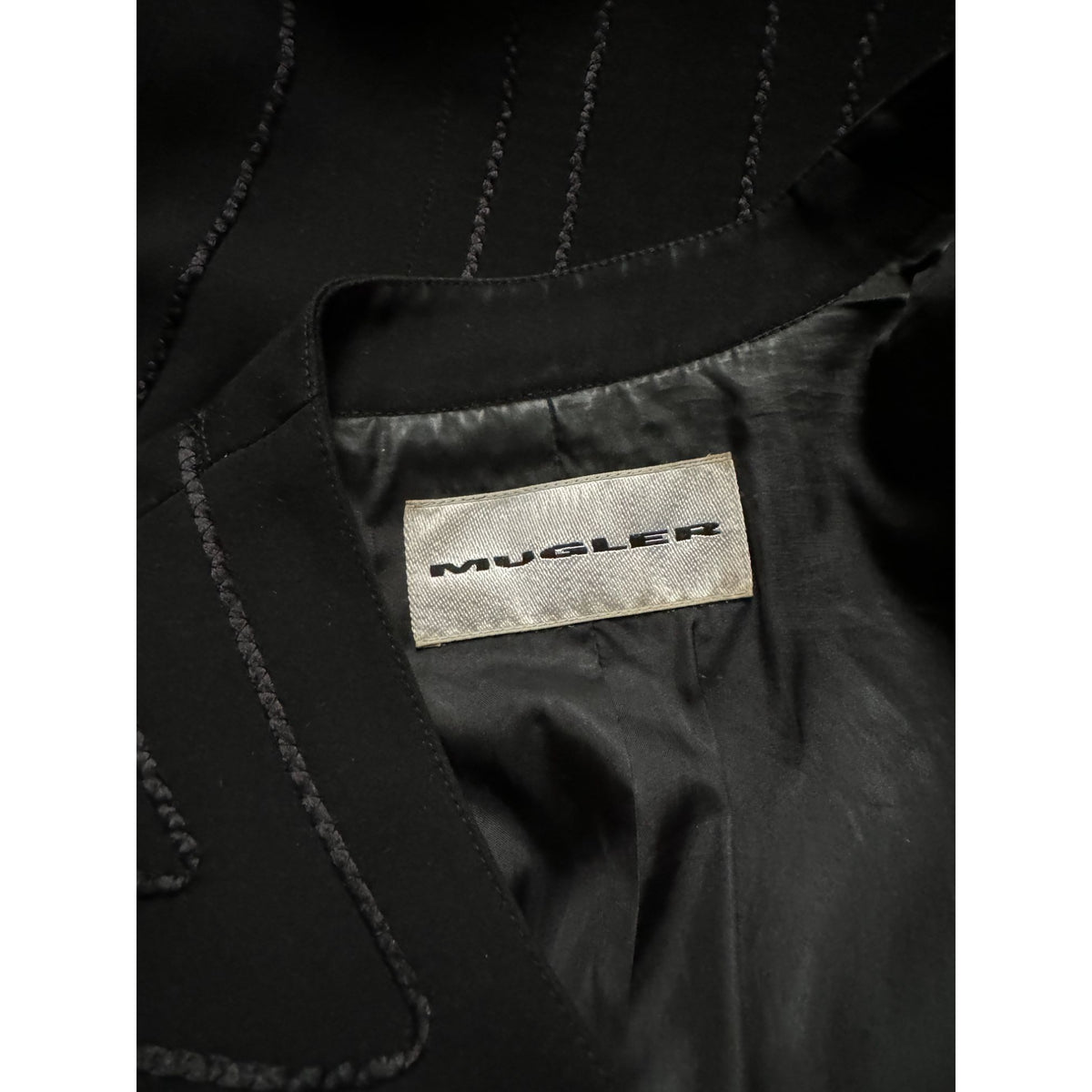 1990s Black Sculptural Collar Blazer Jacket