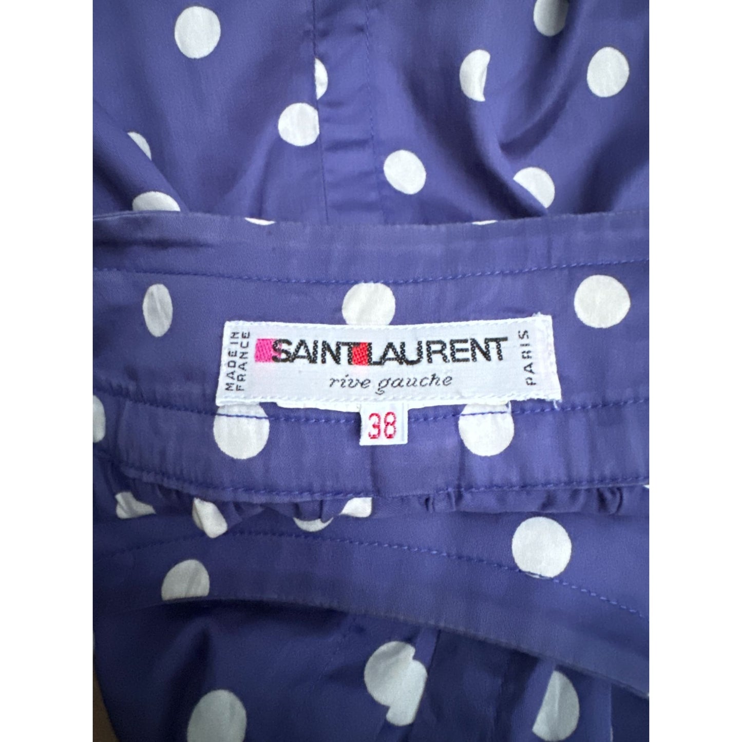 1980s Navy Polka Dot Cotton Dress 