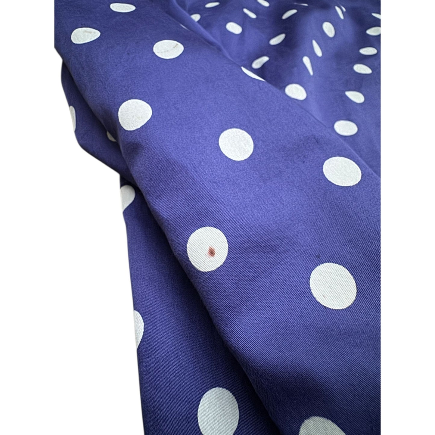 1980s Navy Polka Dot Cotton Dress 