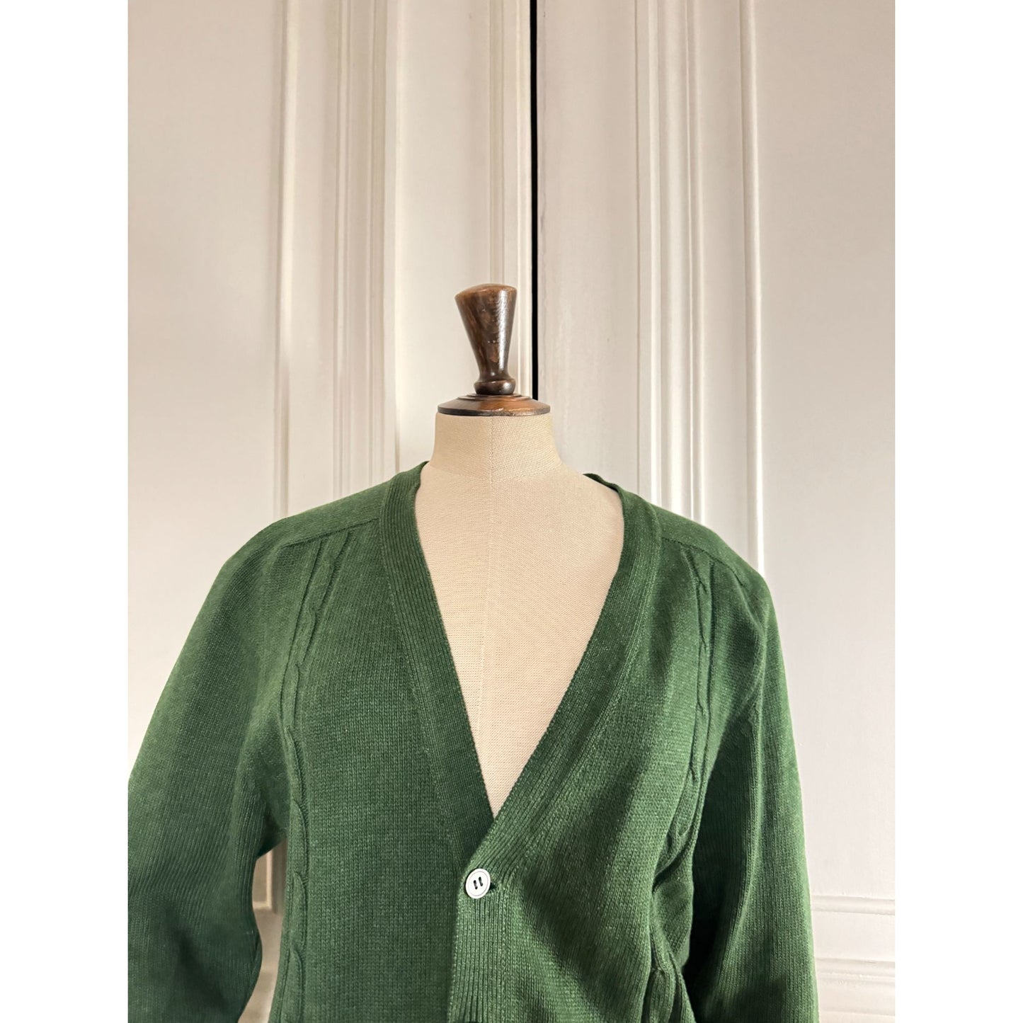 1980s Green Scottish Wool Cardigan