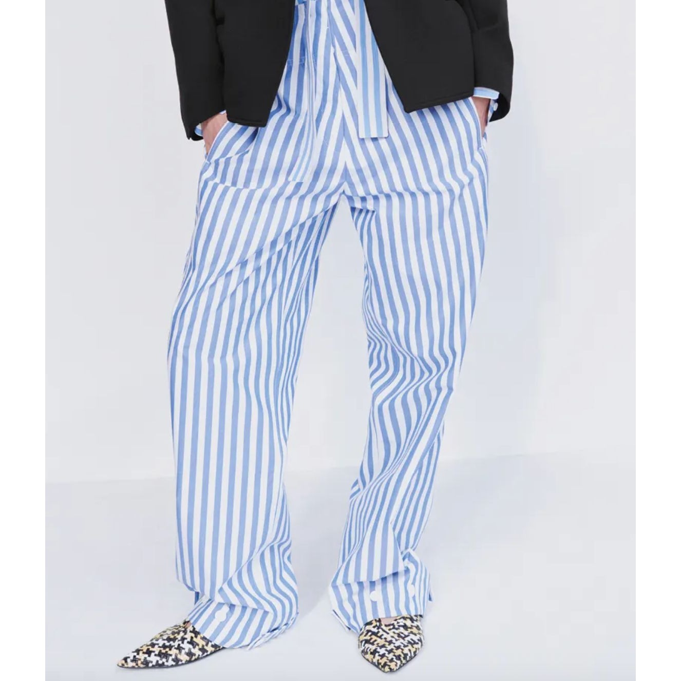 Resort 2016  Blue & White Striped Wide-Leg Pants