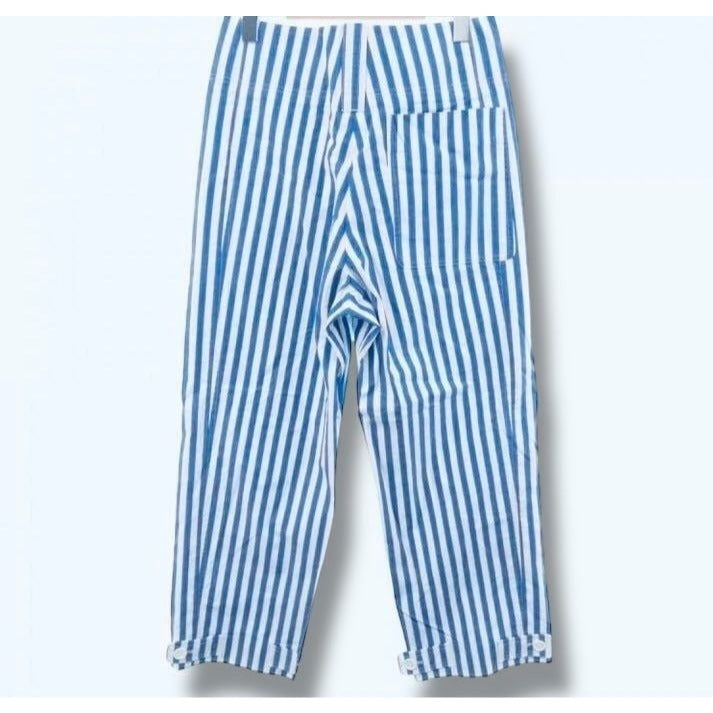 Resort 2016  Blue & White Striped Wide-Leg Pants