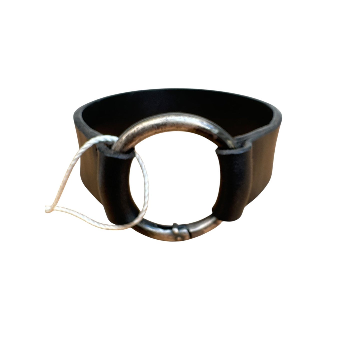 Black Leather Bracelet Size L