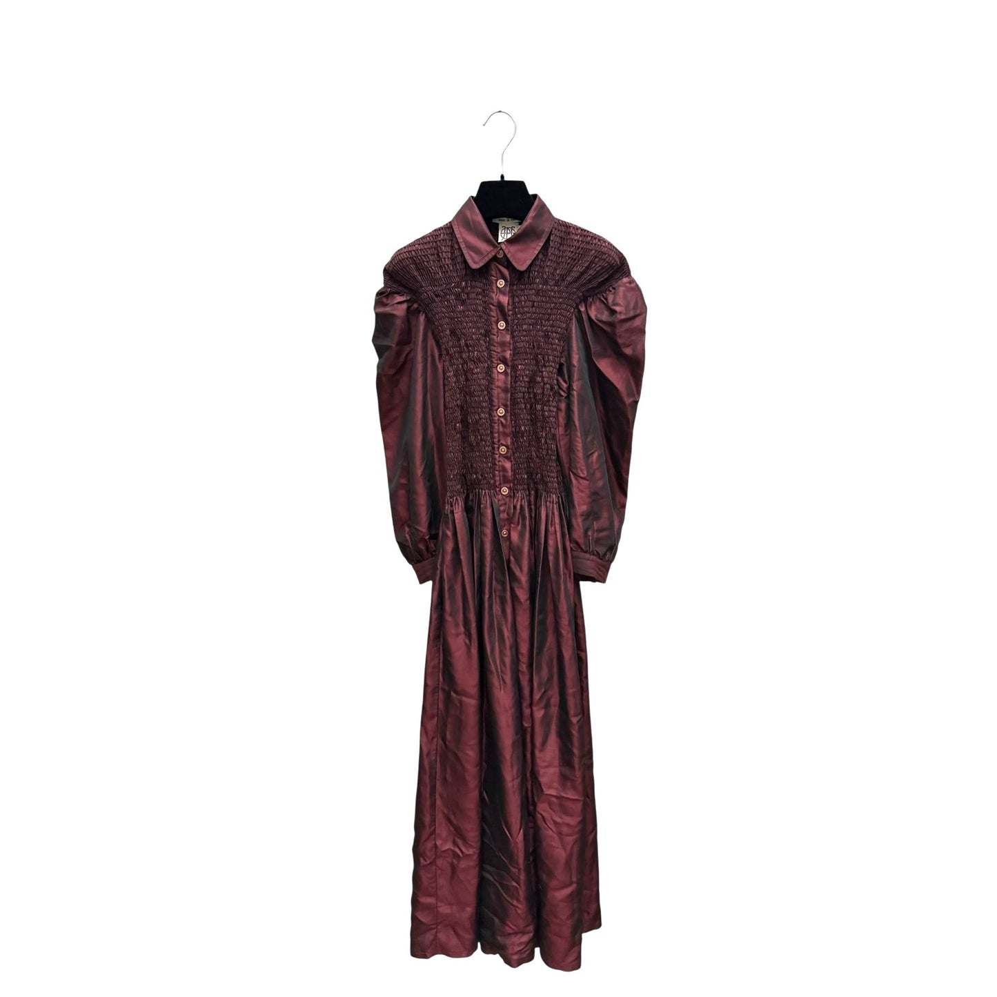 Vintage Burgundy Silk Maxi Dress