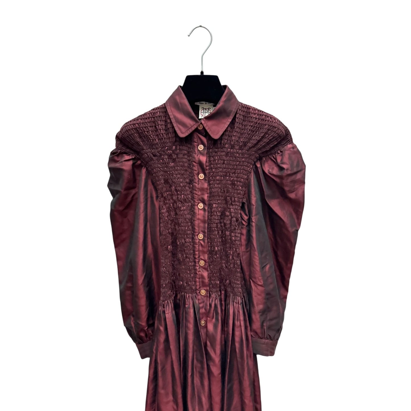 Vintage Burgundy Silk Maxi Dress