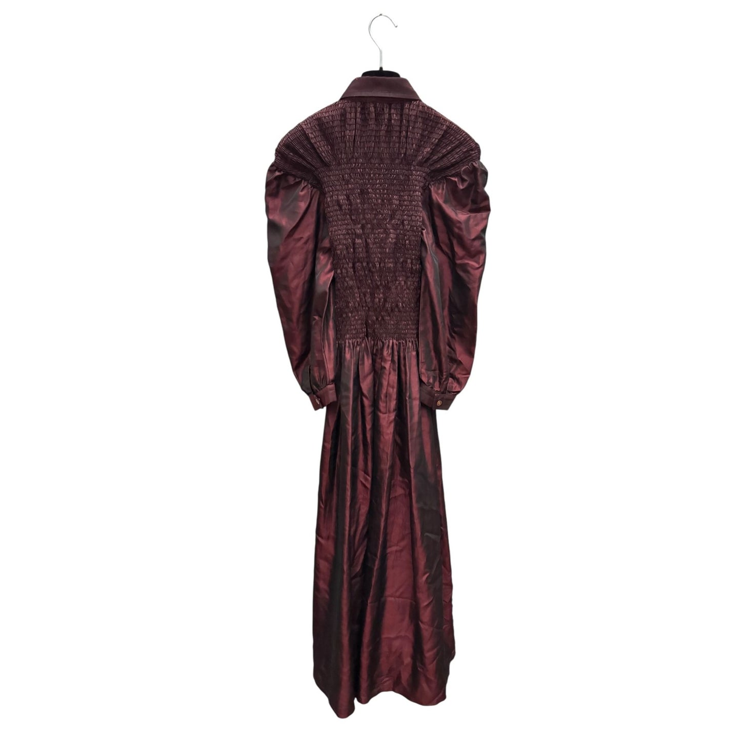Vintage Burgundy Silk Maxi Dress
