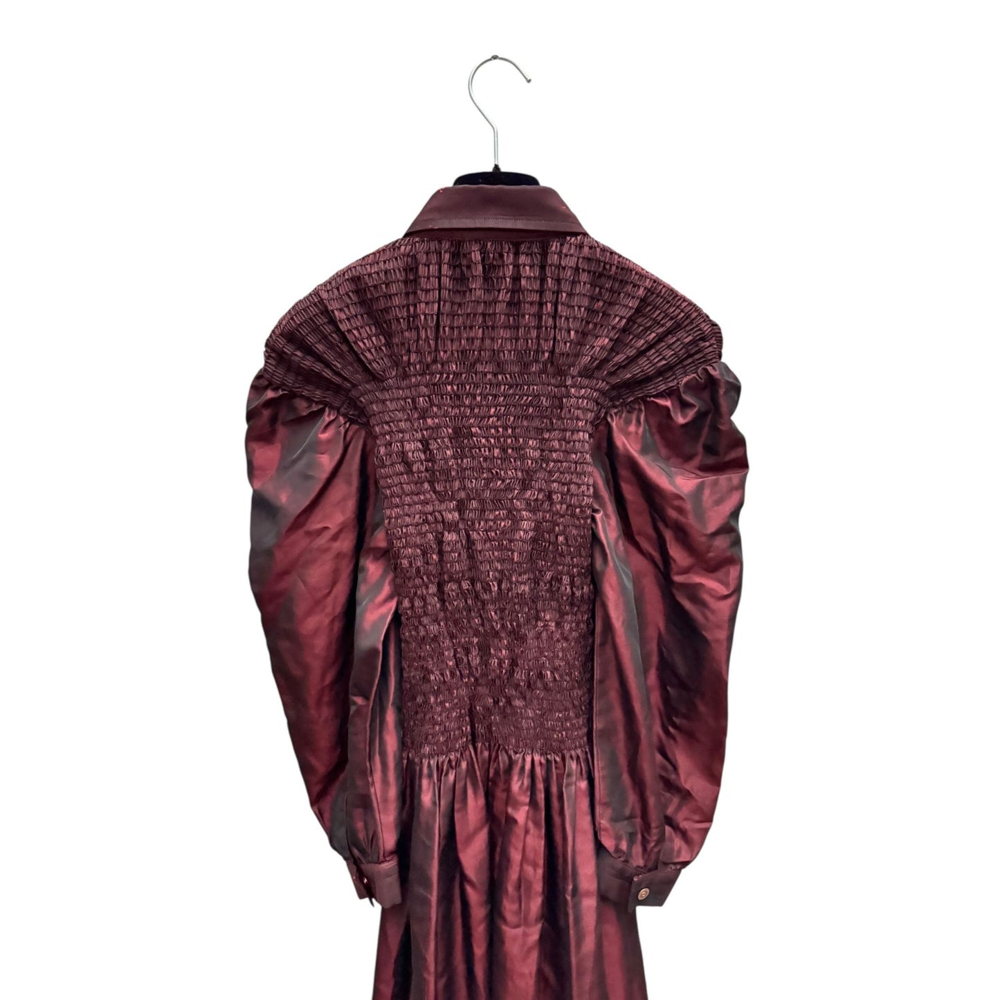 Vintage Burgundy Silk Maxi Dress