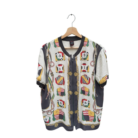 1990s Vintage Printed Rugby printed shirt