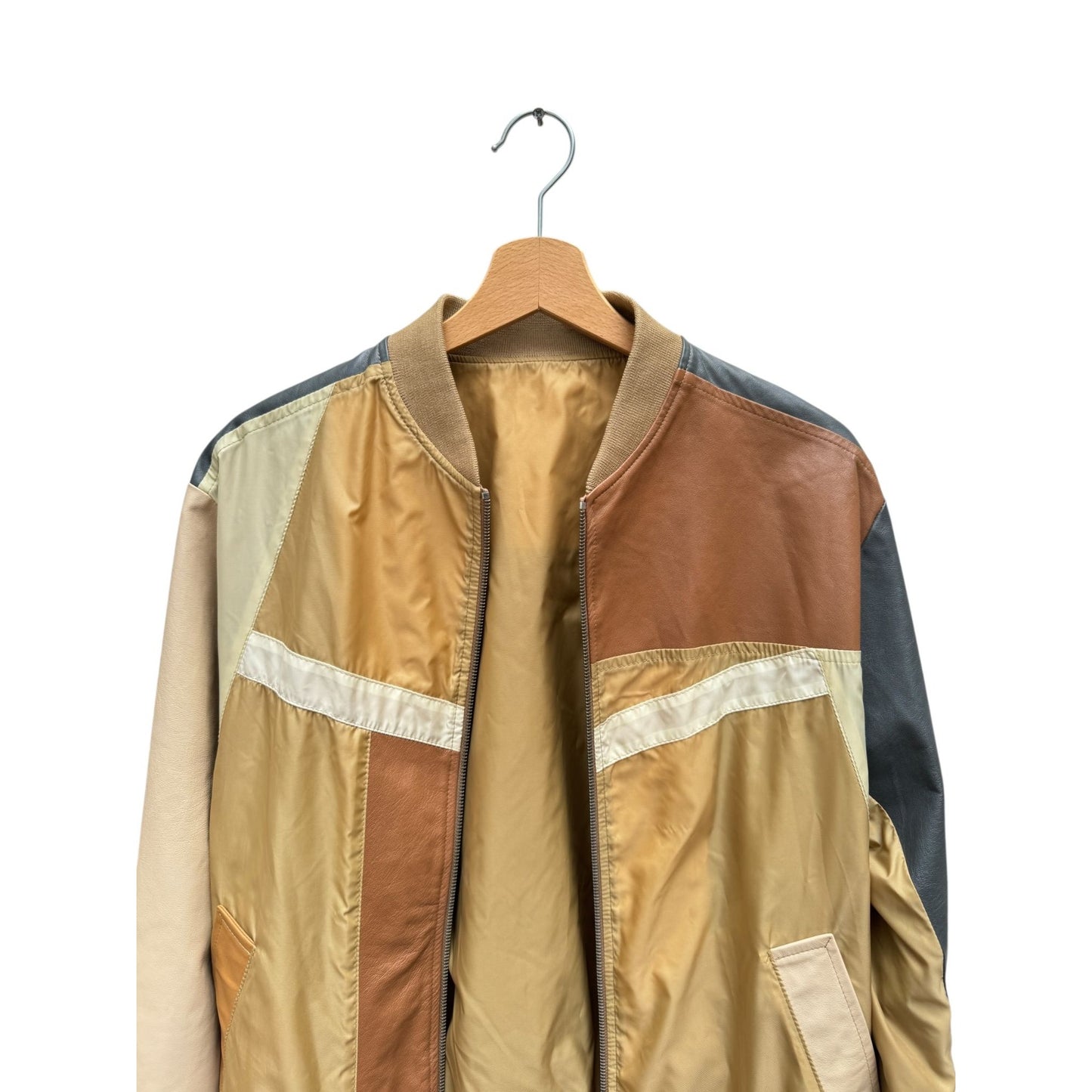 SS 2007 Patchwork Nylon & Leather Jacket