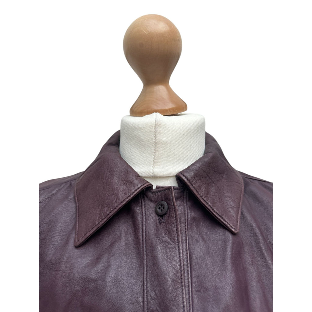 Burgundy Leather Blouse