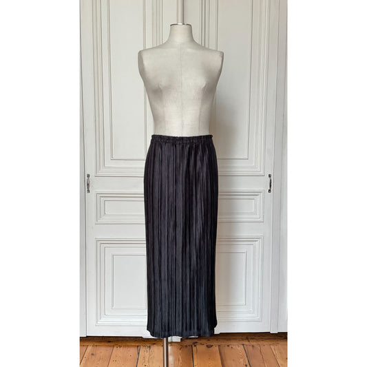 Dark Purple Pleated Maxi Skirt