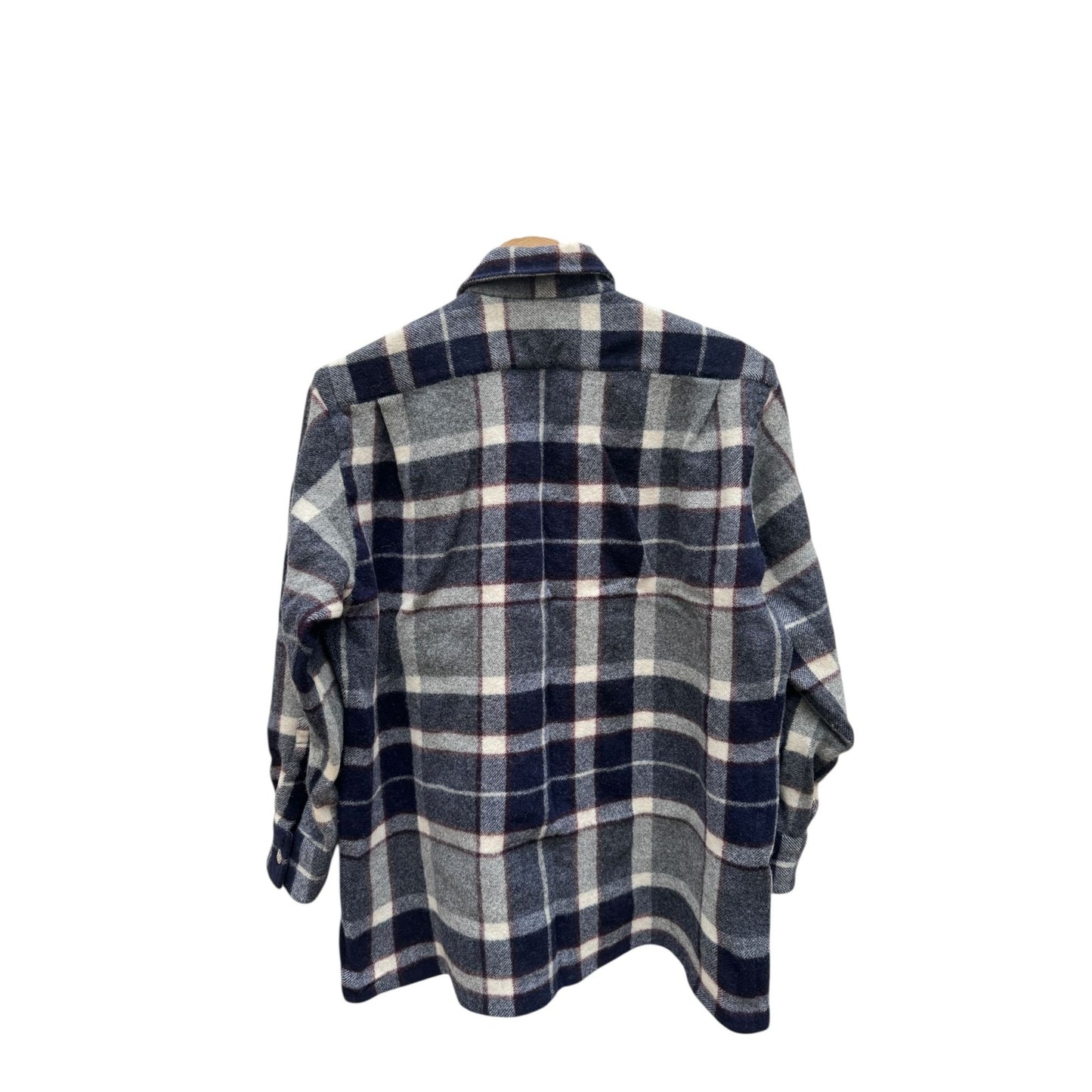 Navy Grey Heavy Wool Overshirt