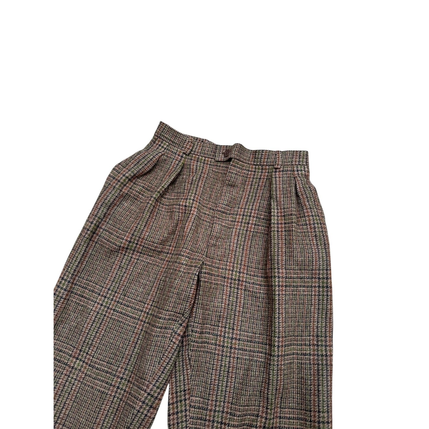 1970s Brown Checkered Wool Pants