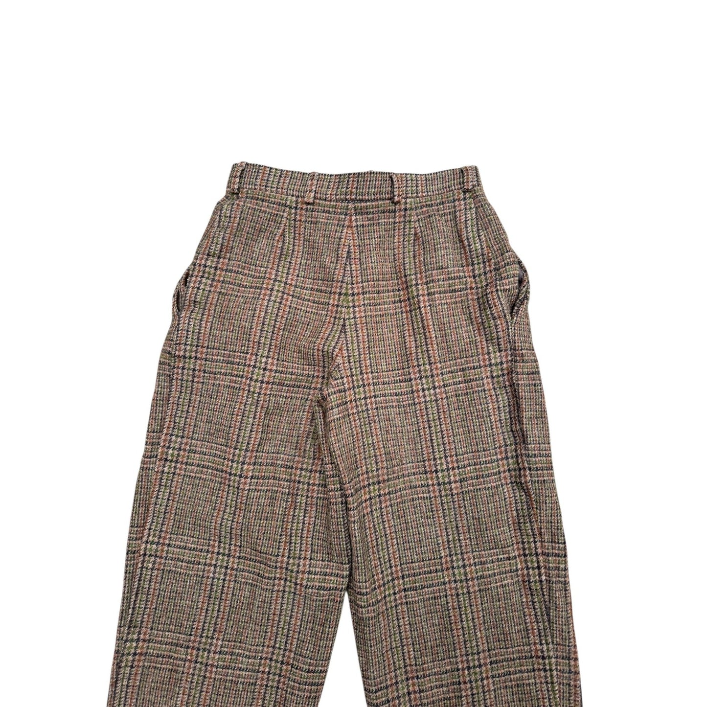 1970s Brown Checkered Wool Pants