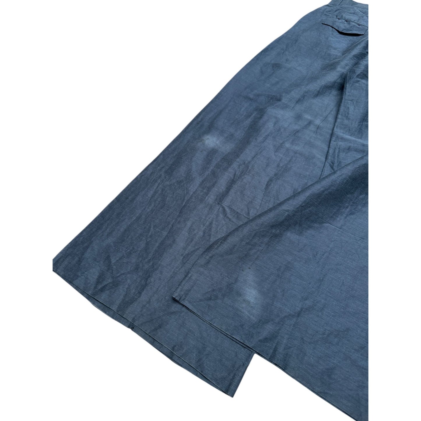 Navy Wide-Leg Linen Pants