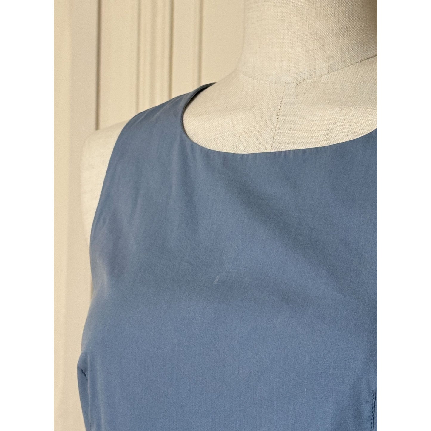2006 Blue Cotton Blend Cross-Back Dress
