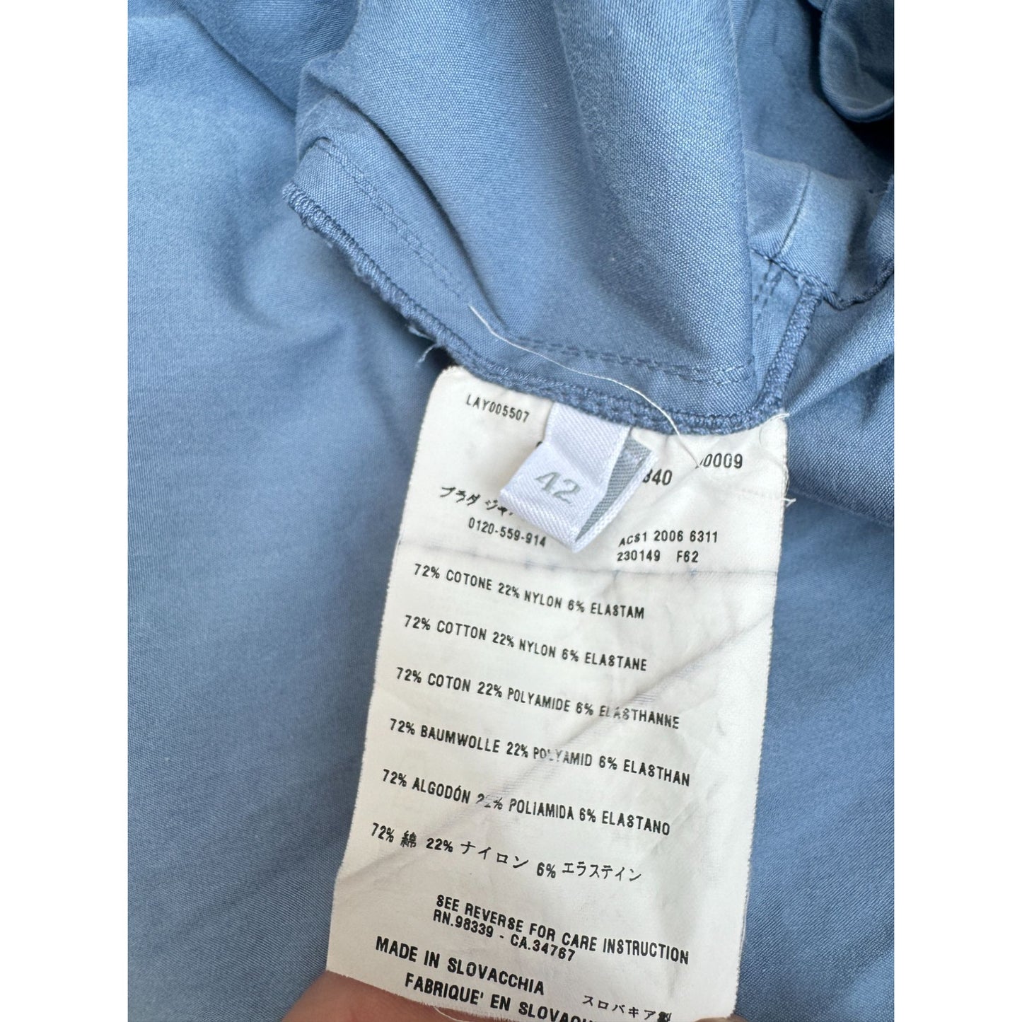 2006 Blue Cotton Blend Cross-Back Dress