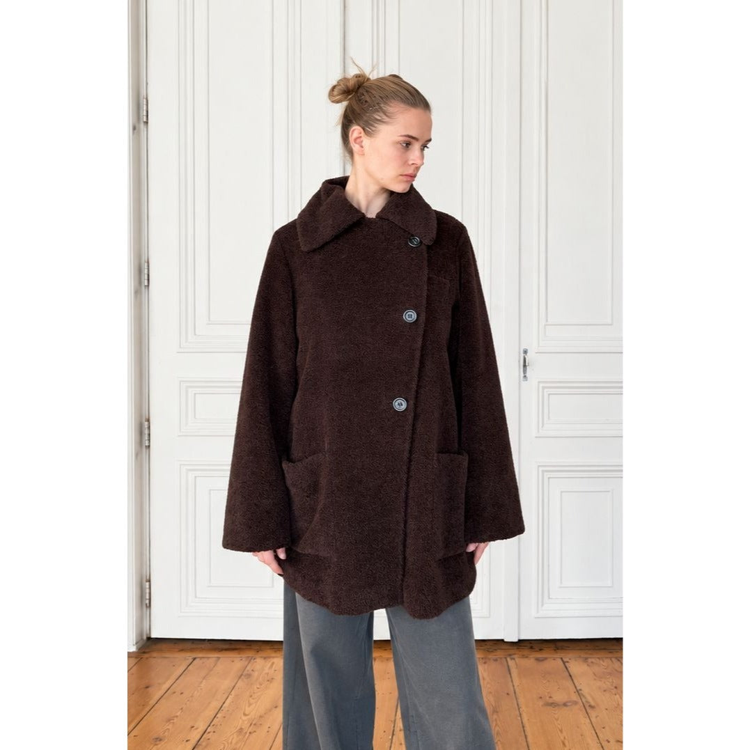 1980s Brown Alpaca Wool Oversized Coat