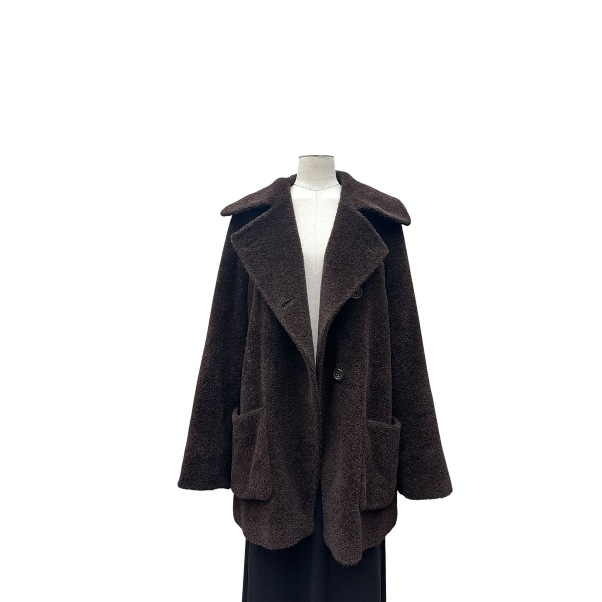 1980s Brown Alpaca Wool Oversized Coat