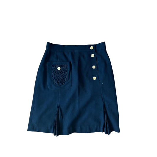 1980s Black Wool Skirt 