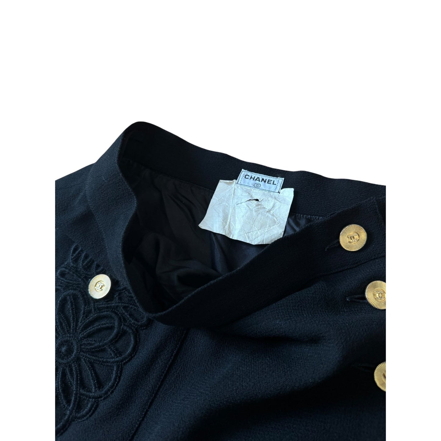 1980s Black Wool Skirt 