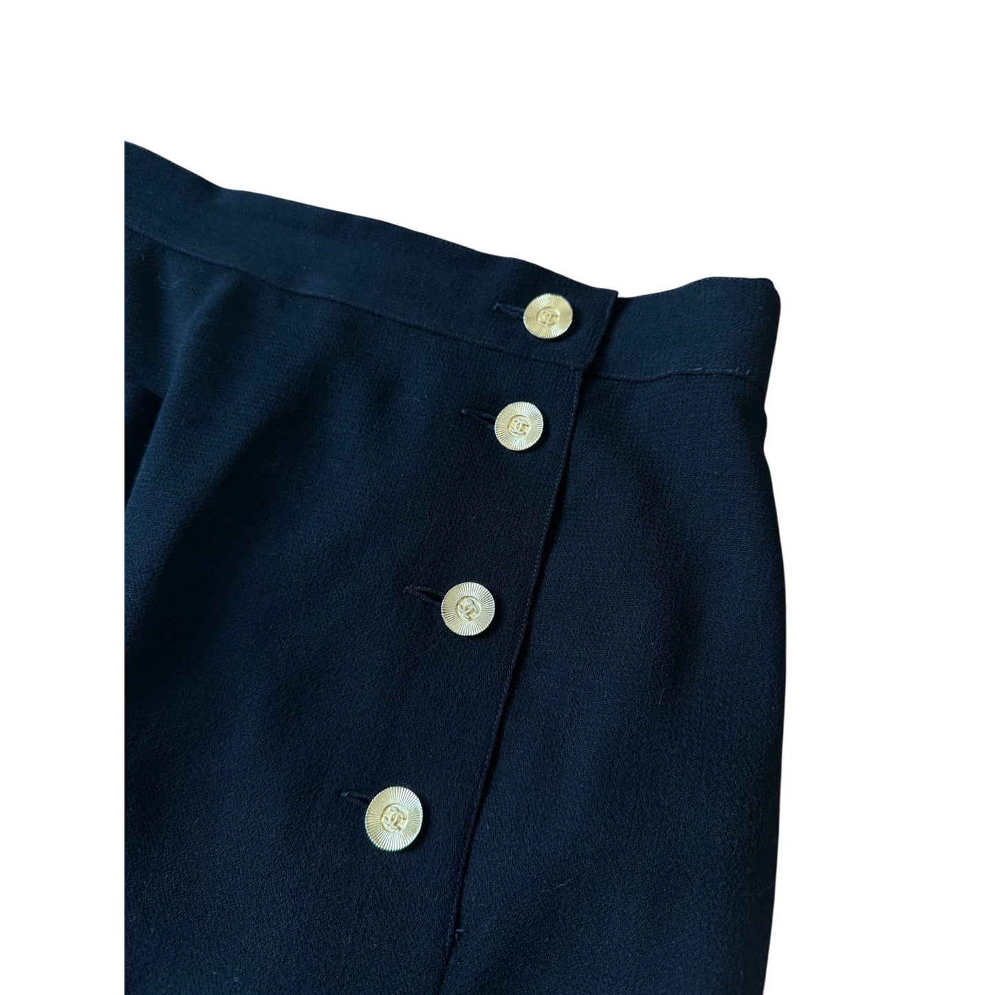 1980s Black Wool Skirt 