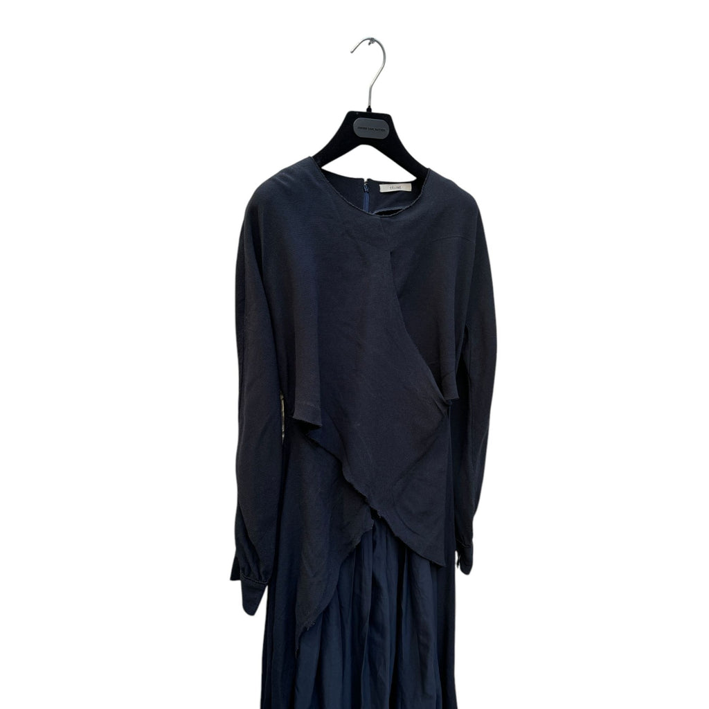 Phoebe Philo Rare Black Navy Silk Fusion Dress