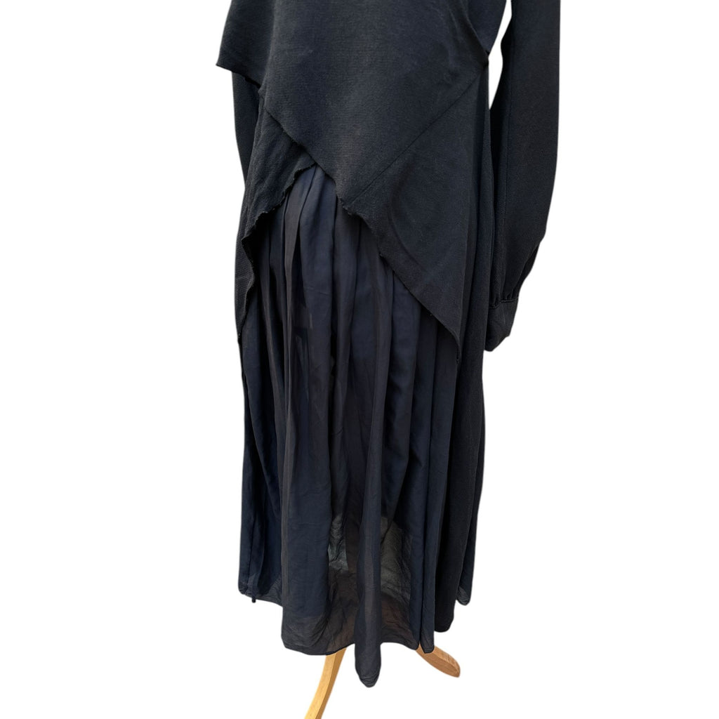 Phoebe Philo Rare Black Navy Silk Fusion Dress