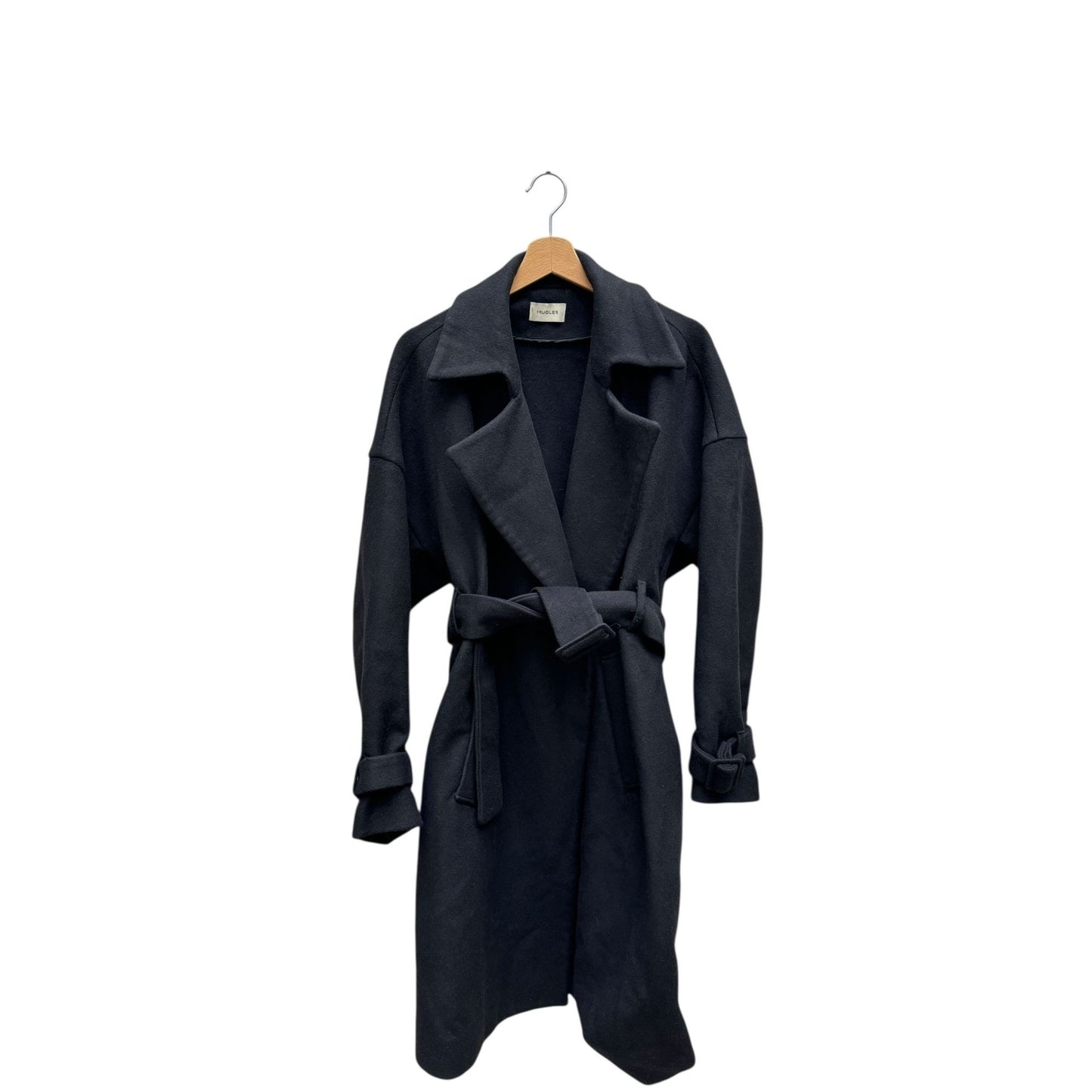 Black Wool Belted Coat