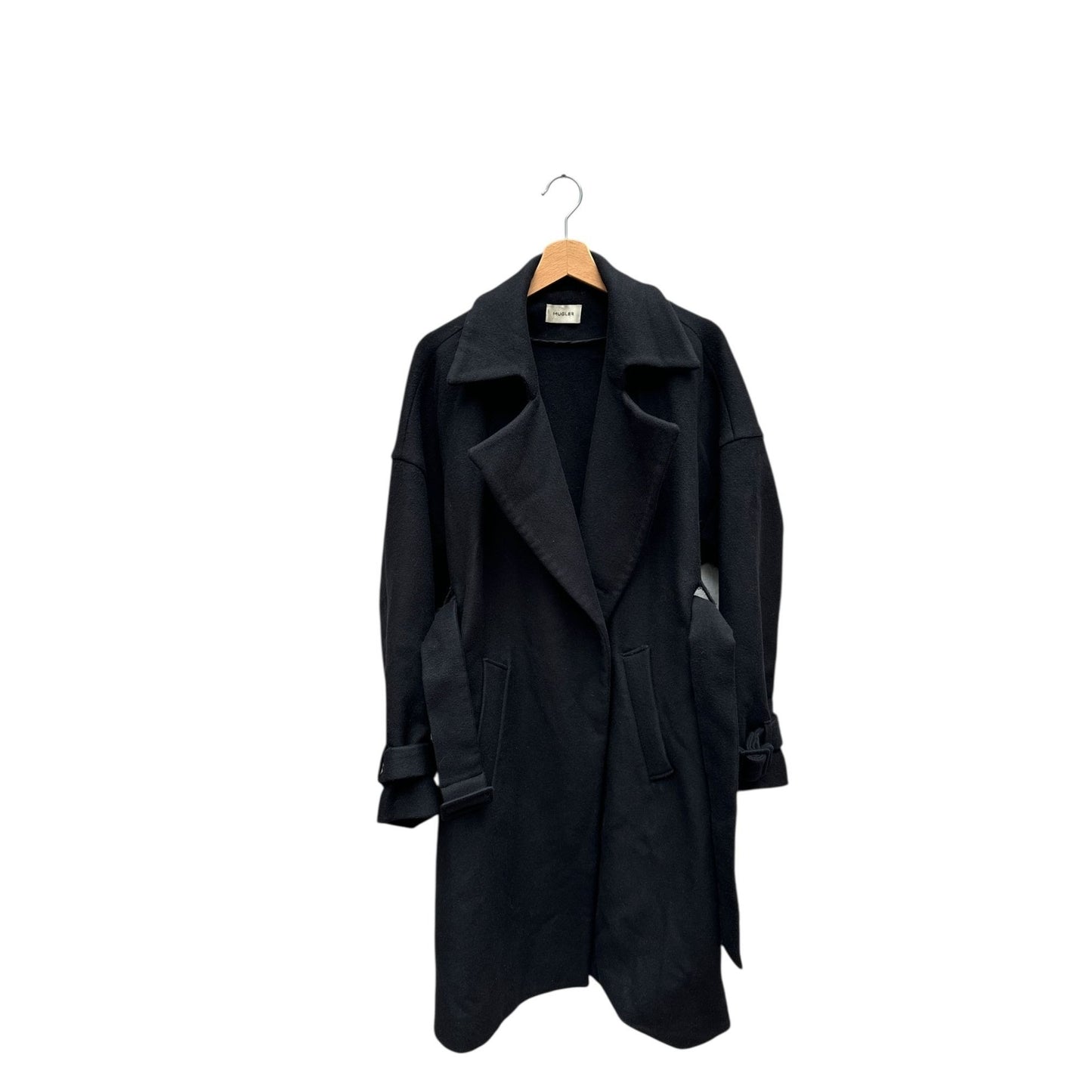 Black Wool Belted Coat