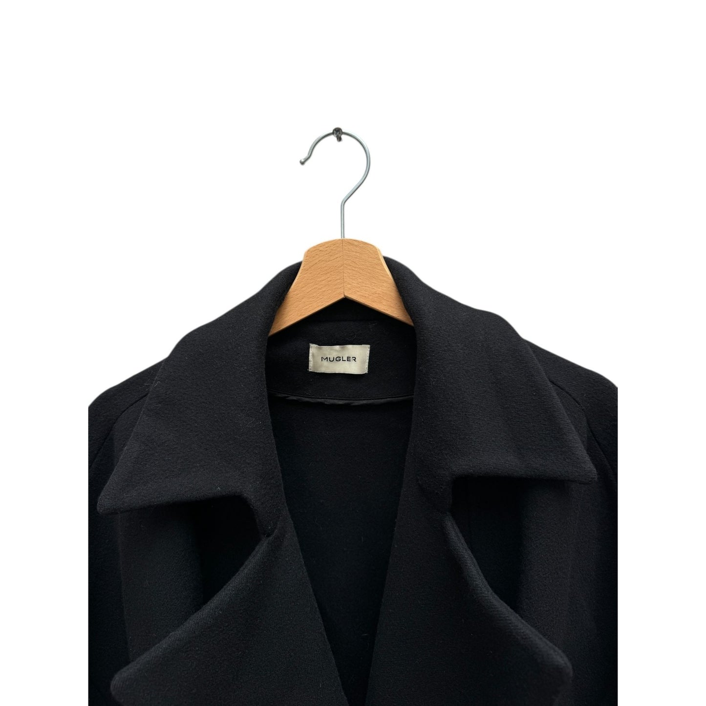 Black Wool Belted Coat