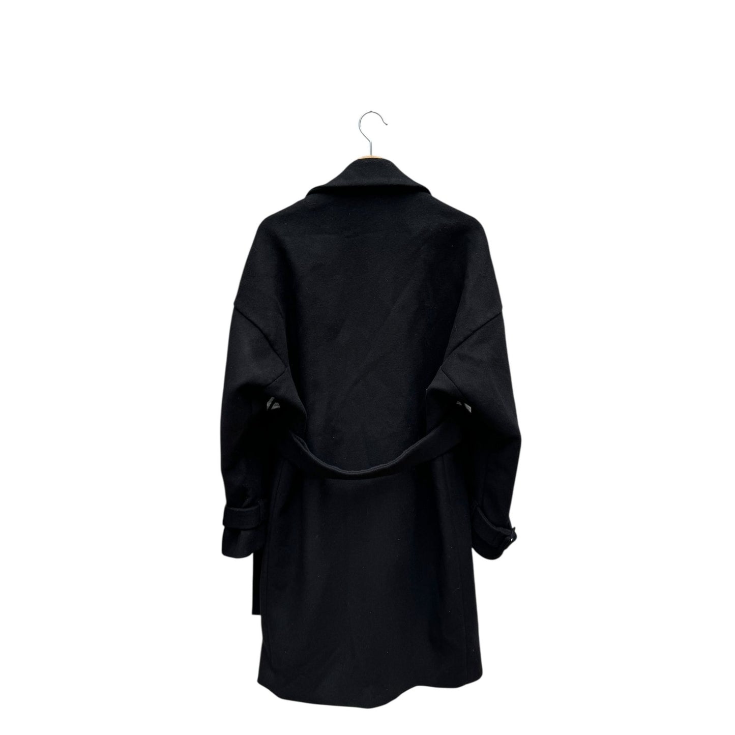 Black Wool Belted Coat