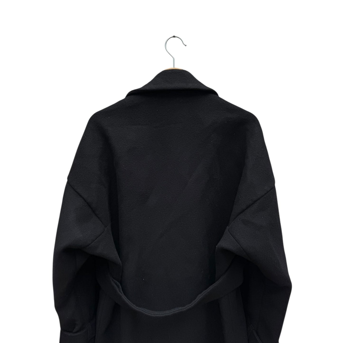 Black Wool Belted Coat