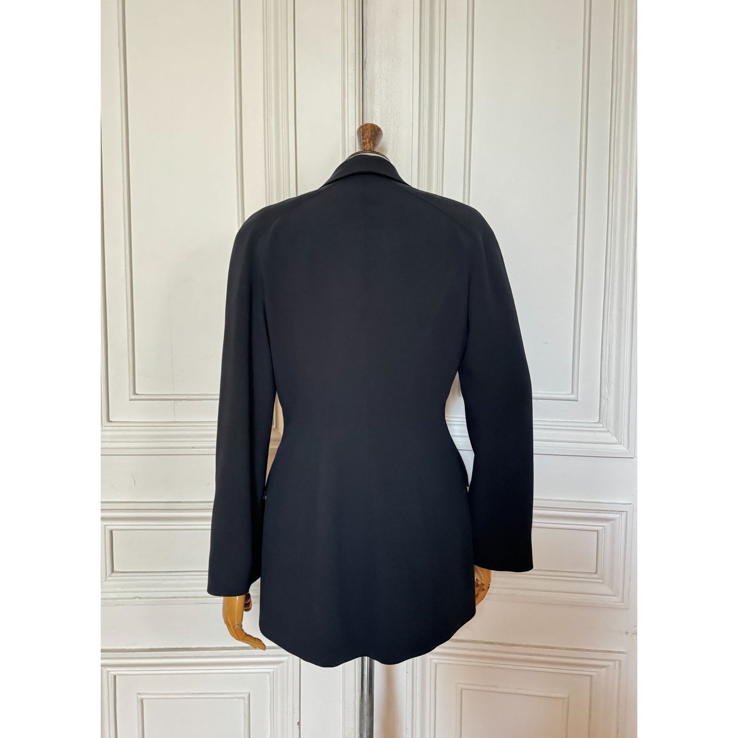 1990s Black Structured Corset Blazer