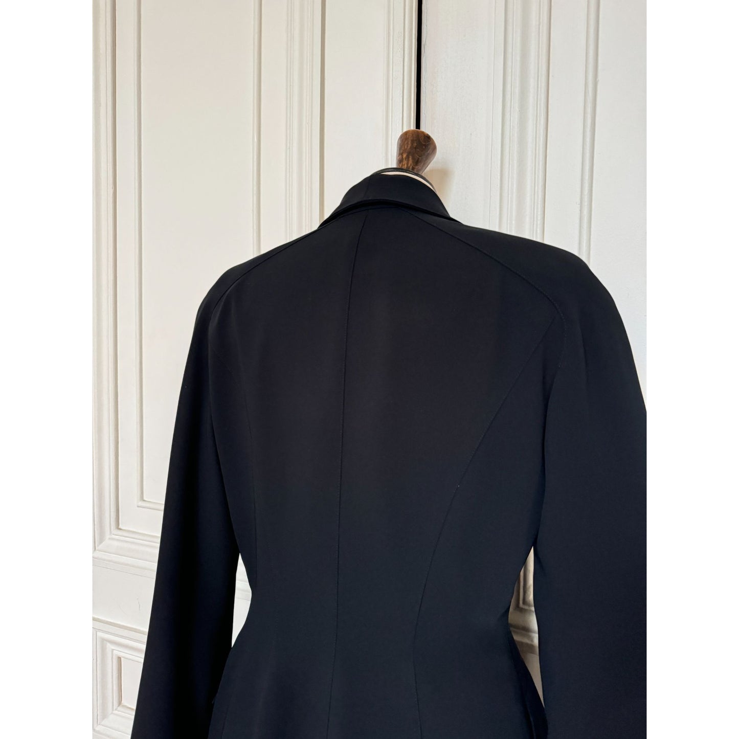 1990s Black Structured Corset Blazer