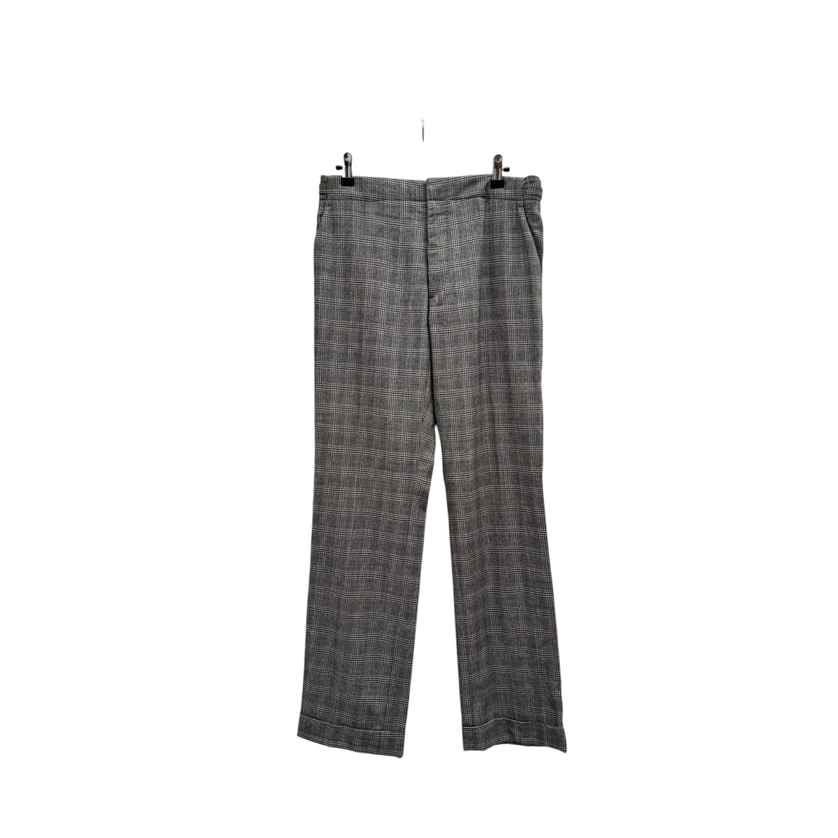Grey Prince of Wales Check Wool Trousers