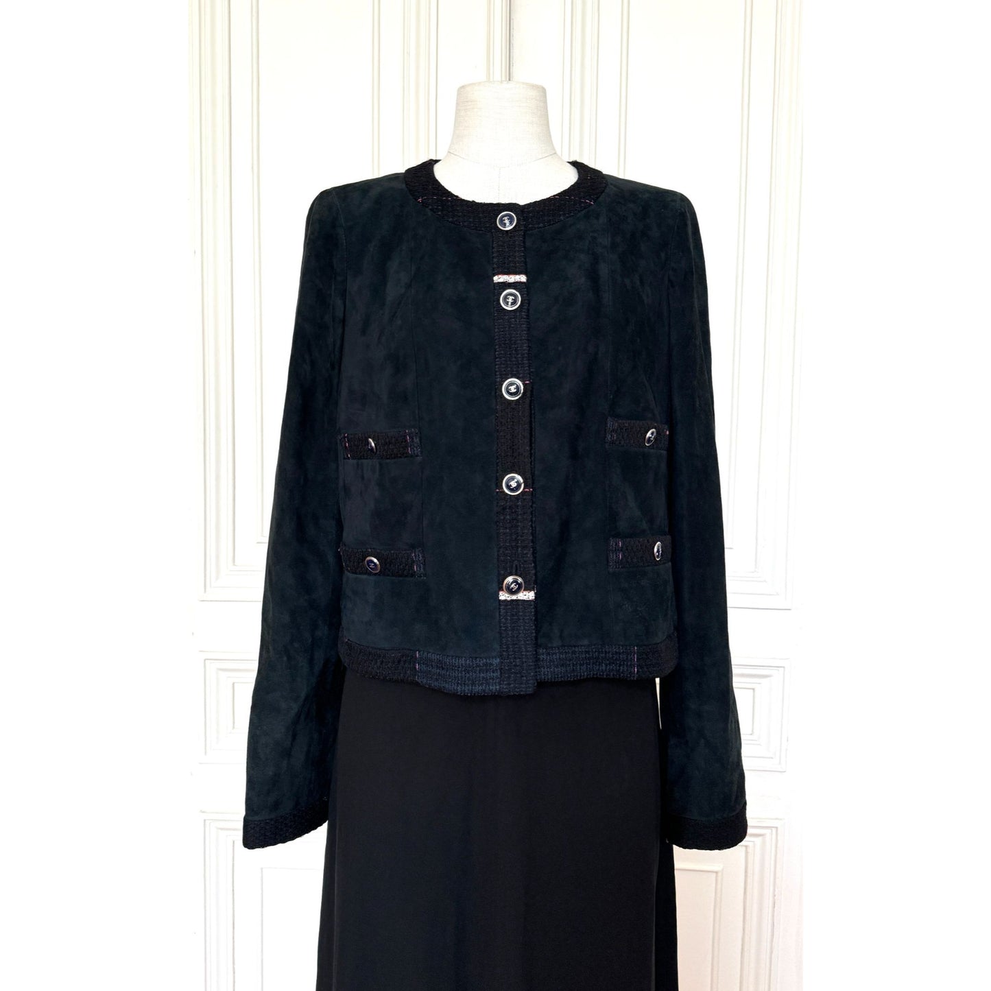 Cruise 2007 Collection Black Suede Buttoned Jacket