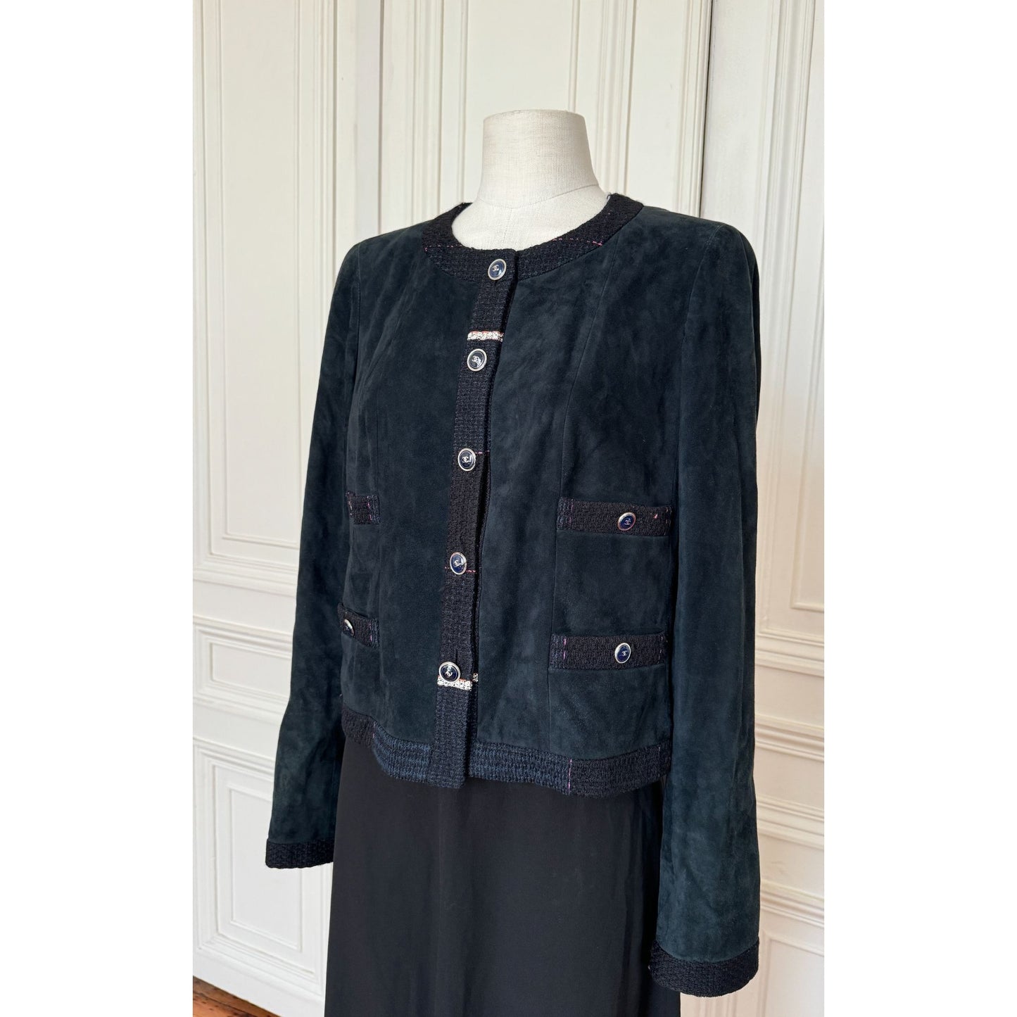 Cruise 2007 Collection Black Suede Buttoned Jacket