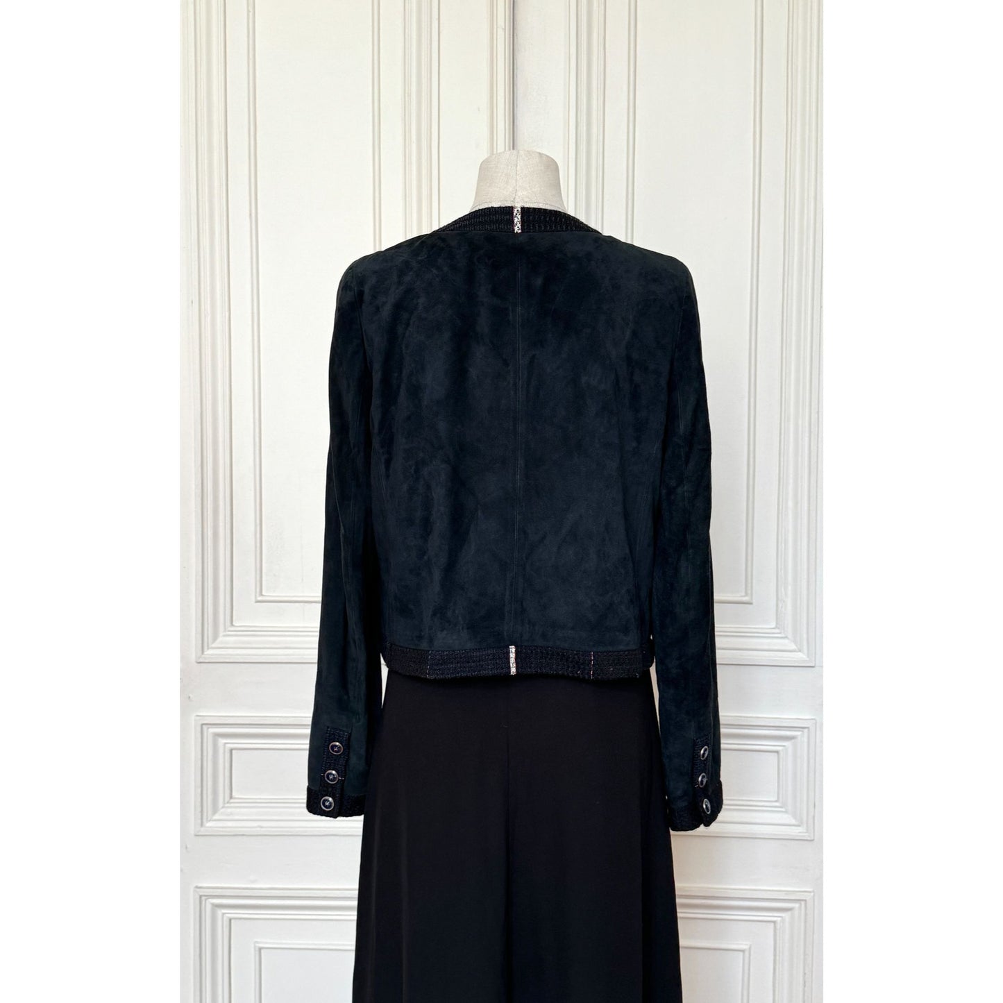 Cruise 2007 Collection Black Suede Buttoned Jacket