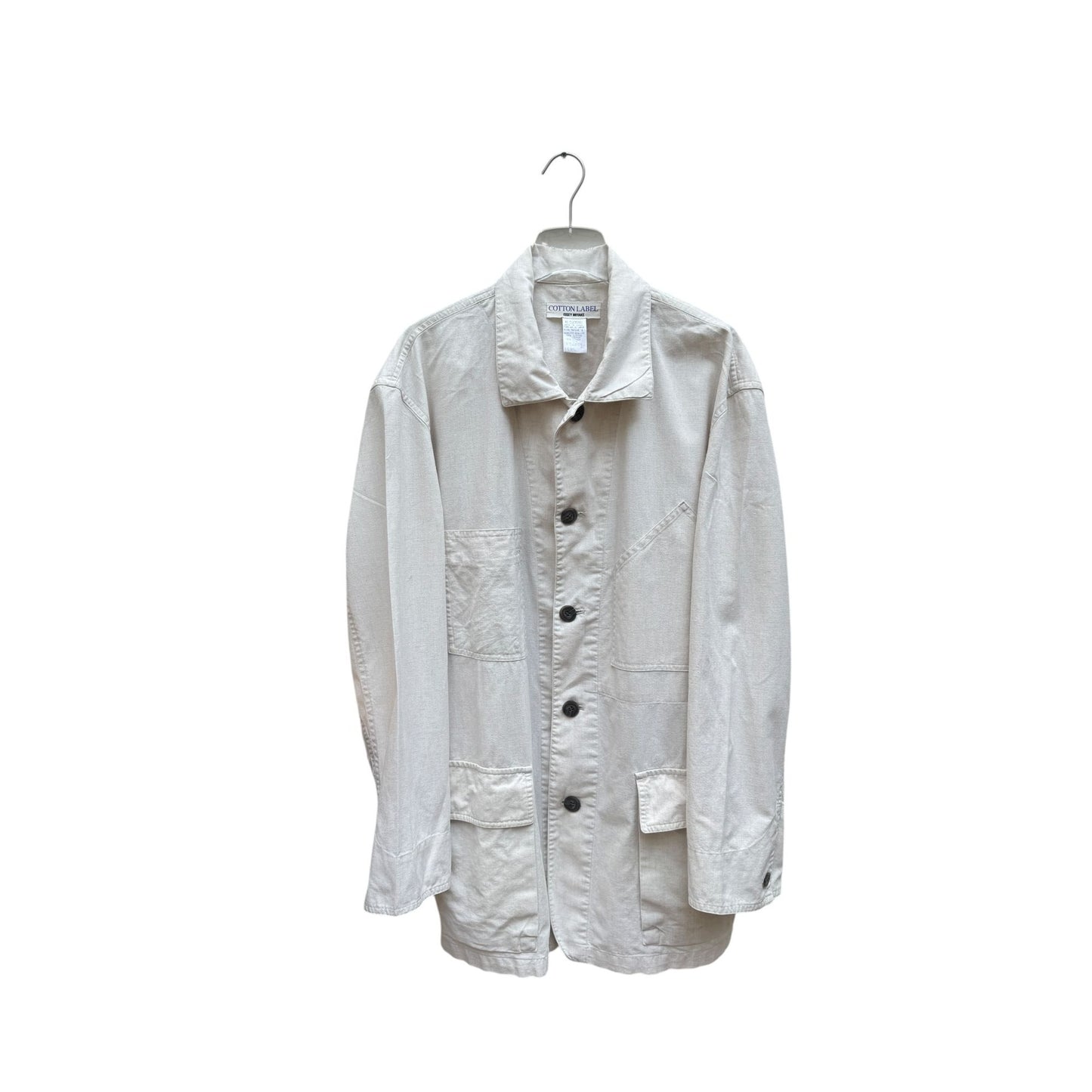 Cotton Label Vintage Off-White Linen Cotton Jacket