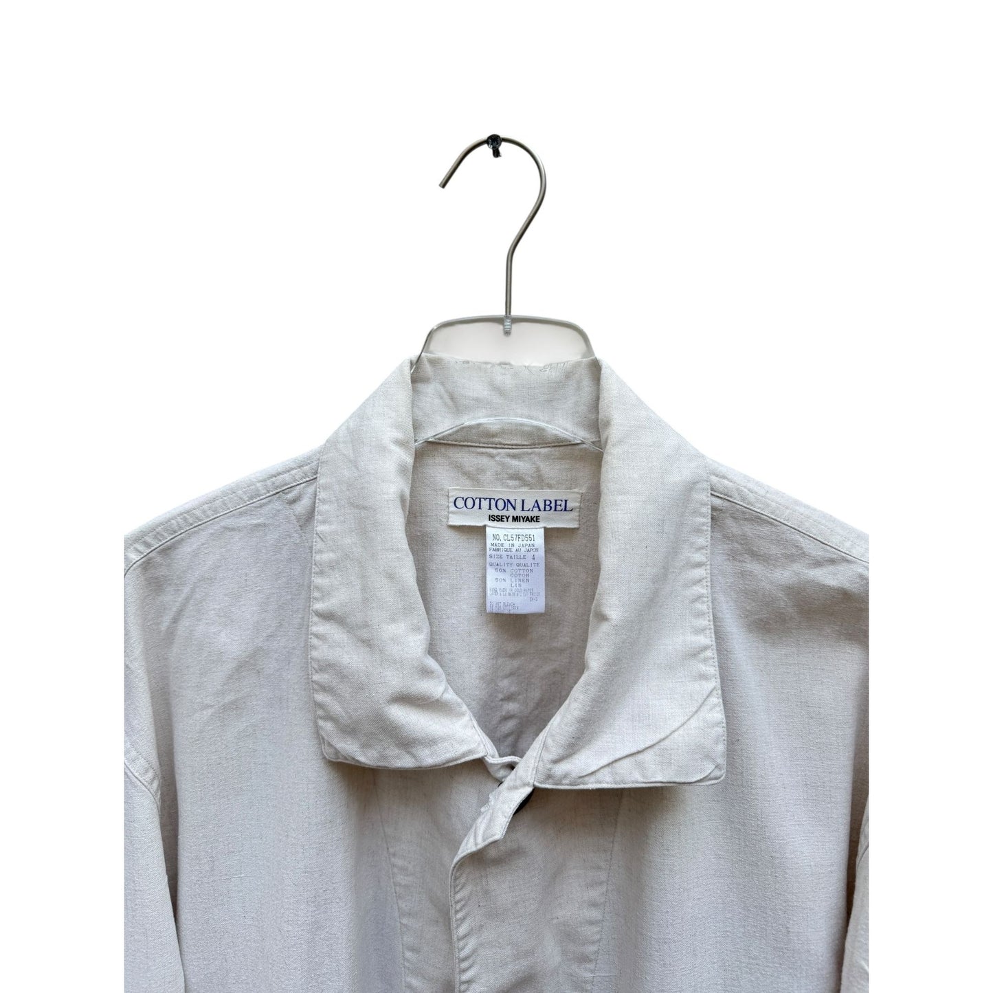 Cotton Label Vintage Off-White Linen Cotton Jacket