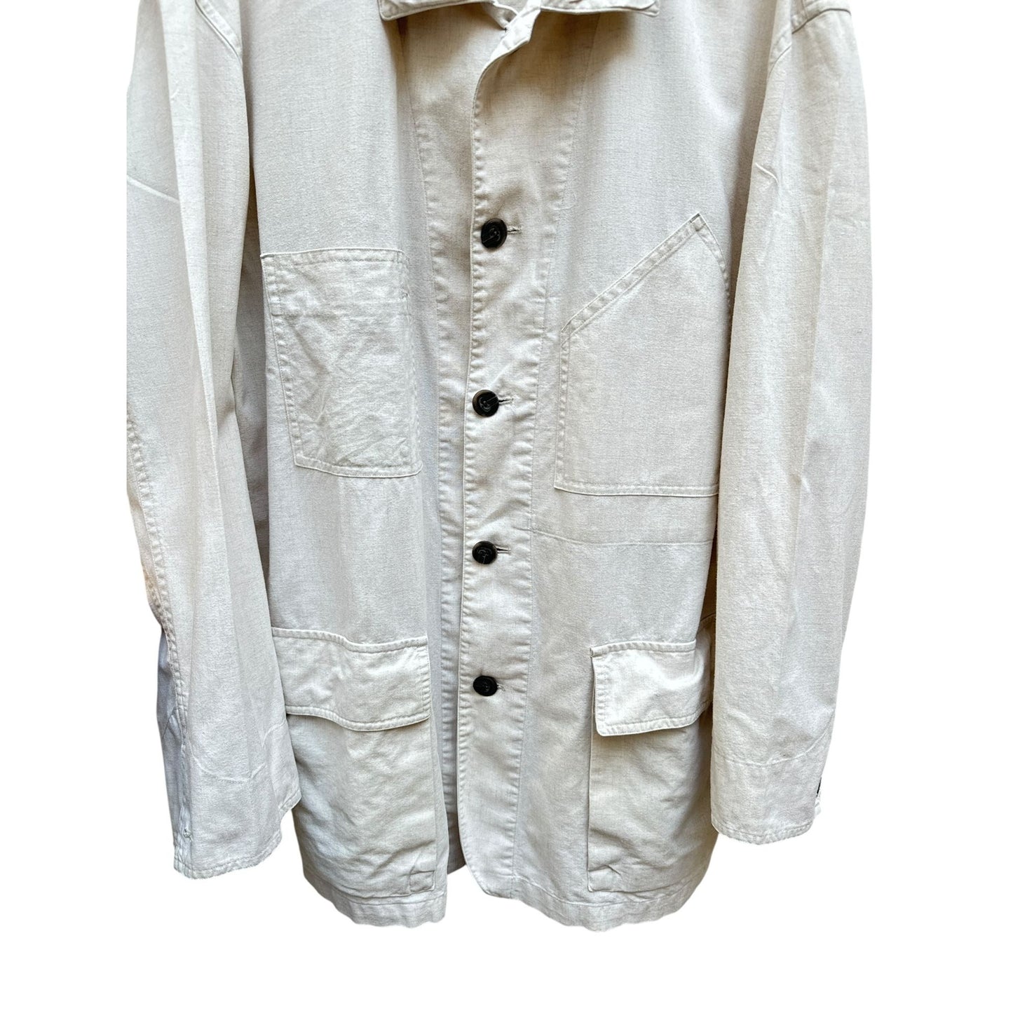 Cotton Label Vintage Off-White Linen Cotton Jacket