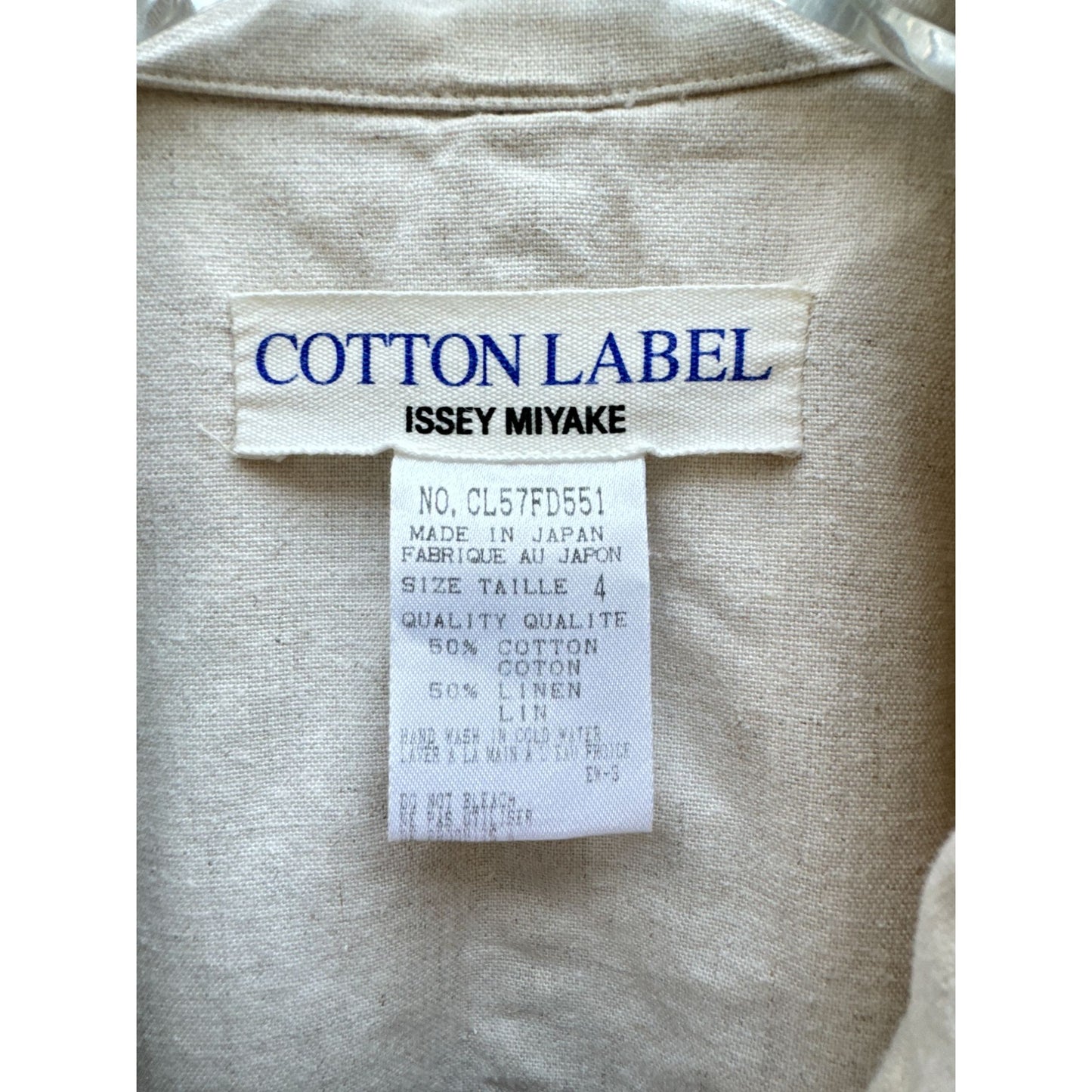 Cotton Label Vintage Off-White Linen Cotton Jacket
