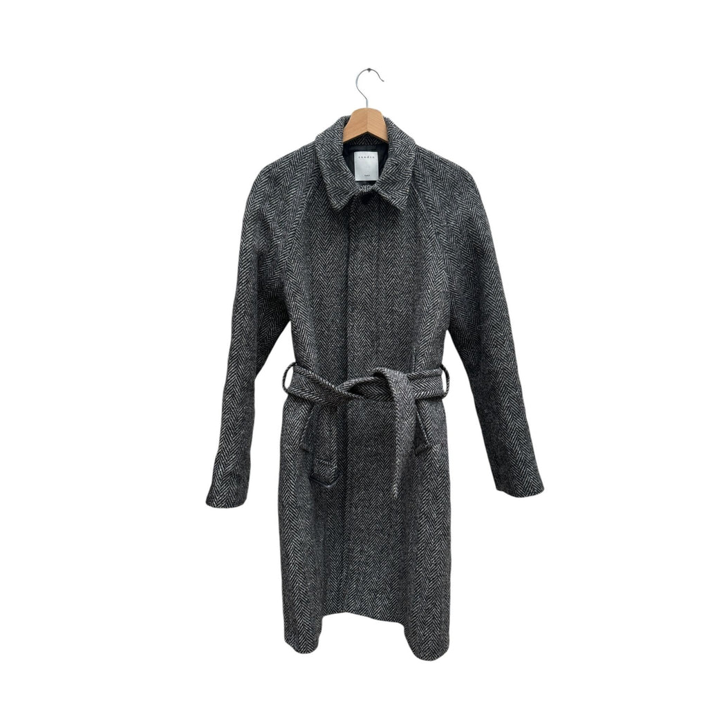 Grey Wool Belted Coat