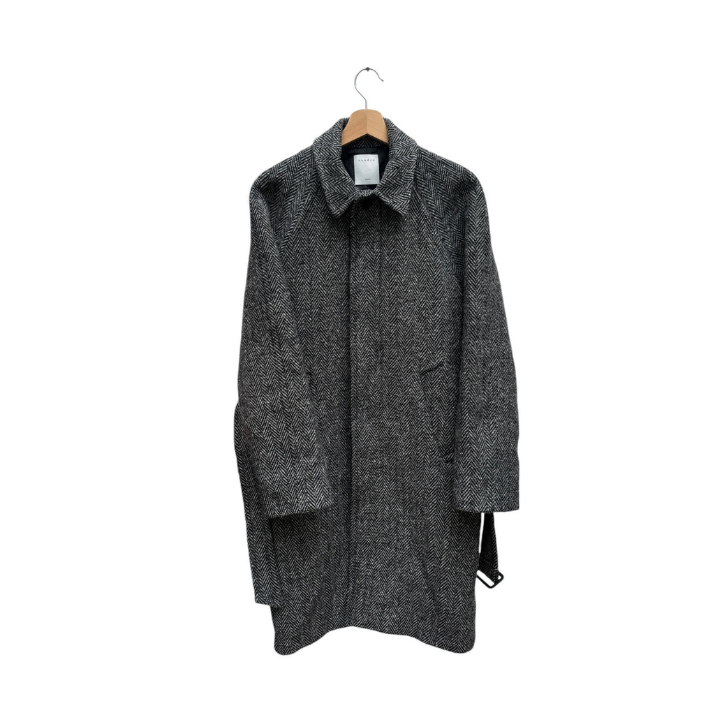 Grey Wool Belted Coat