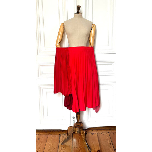 0 Artisanal SS 2001 Oversized Red Pleated Skirt