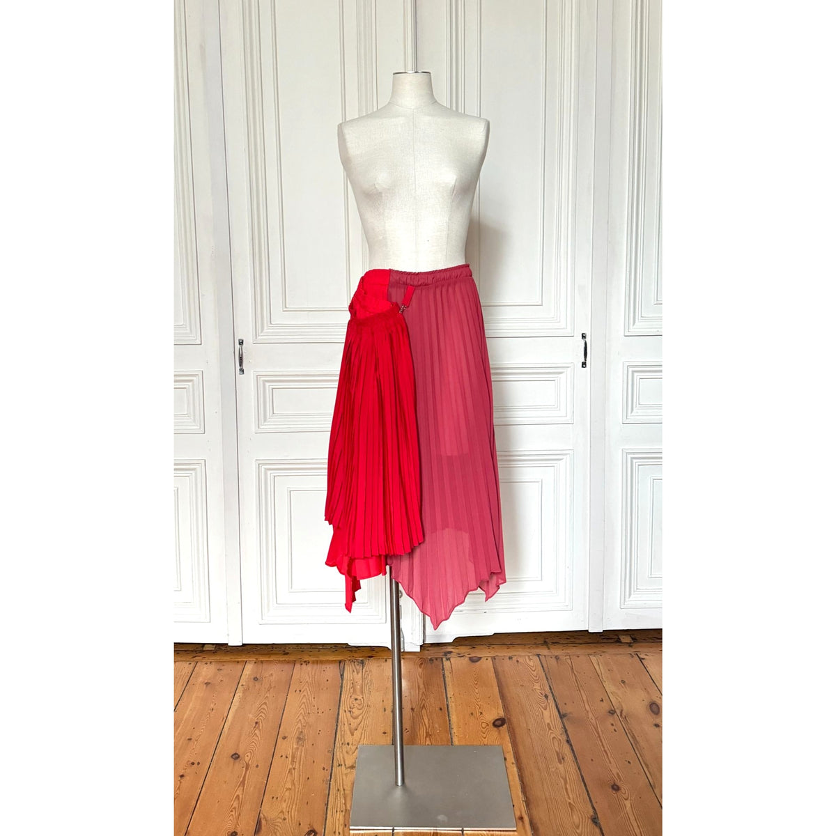 0 Artisanal SS 2001 Oversized Red Pleated Skirt
