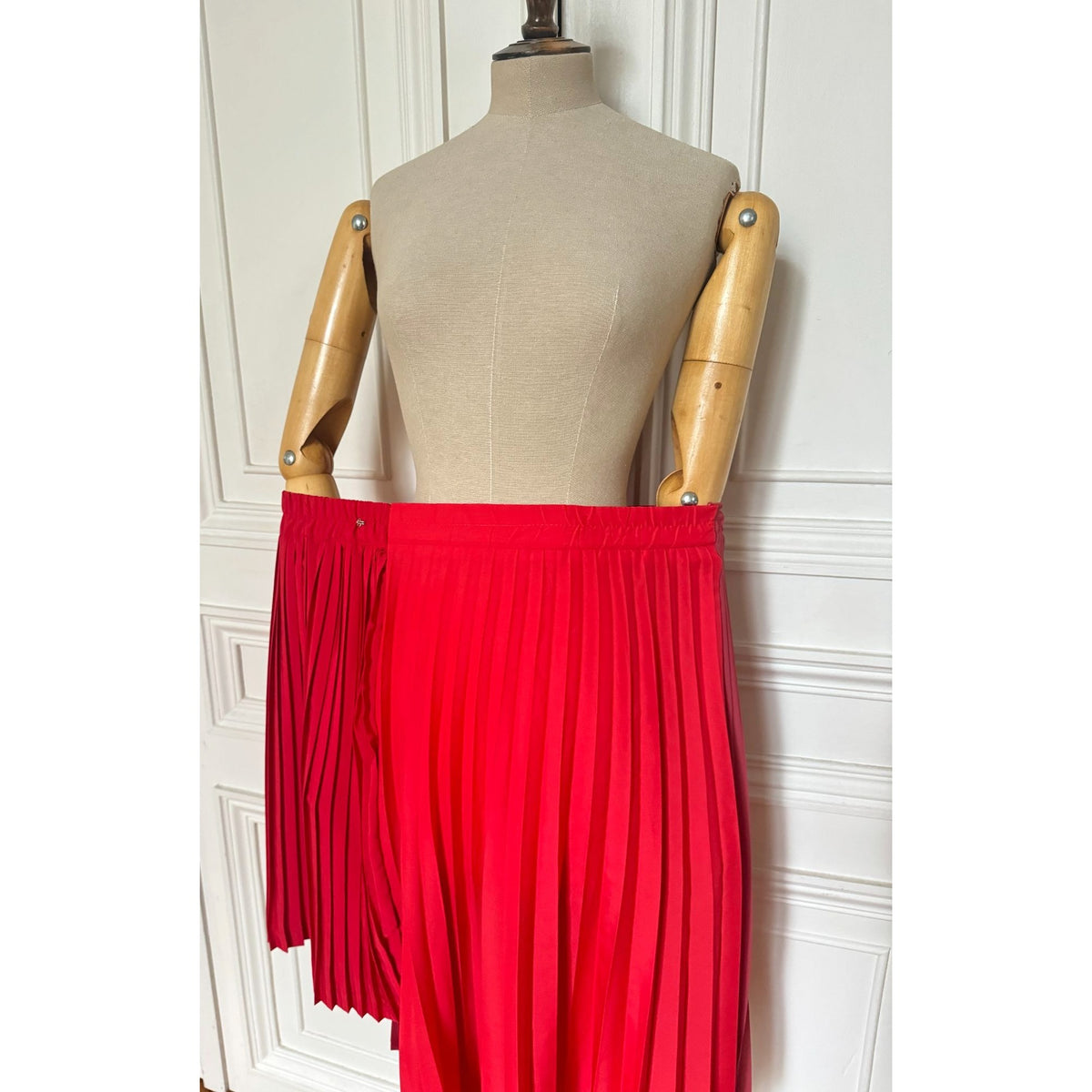 0 Artisanal SS 2001 Oversized Red Pleated Skirt